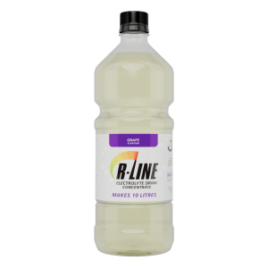 Bottle of B-Line grape-flavored electrolyte drink concentrate; makes 10 litres