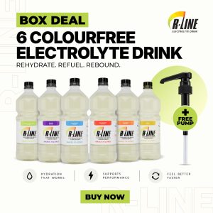 Box Deal 6 R-Line Colourfree  Sports Drinks with Free Pump