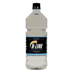 R-Line Gift Certificates 4 1 L bottle of R-Line Refuel Gel, blueberry flavor, white bottle with a black label and blue trim.