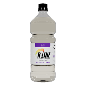 Bottle of B-Line grape-flavored electrolyte drink concentrate; makes 10 litres